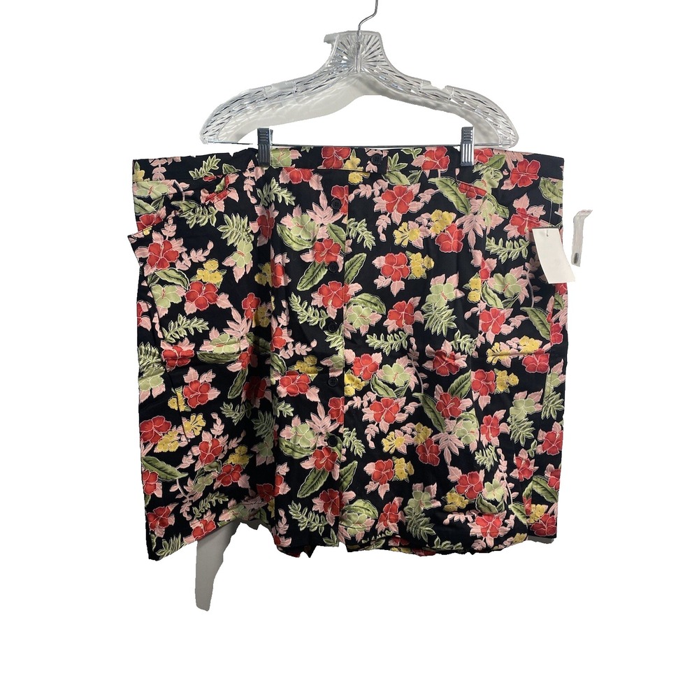 liz & me womens‎ floral jean skirt plus size 28w shorts skirt